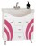 Тумба с раковиной Misty Каролина 80 розовая витраж