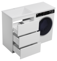 Тумба Brevita Grafit 60 под стиральную машину с раковиной Гавана 120 левая, белая — 