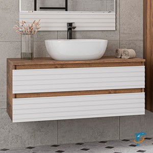 Тумба с раковиной Brevita Dakota 100 подвесная, белая  (DAK-09100-19/01-2Я+Misty_MLN-A419)