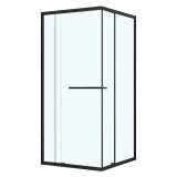 Душевое ограждение Azario MONAKO 1000х1000х1950 сдвижная дверь, прозрачное стекло 6 мм, профиль черный матовый (AZ-L47-100-MB-CL) — Вид устанговки - пристенный, напольный, 90х70х196см
