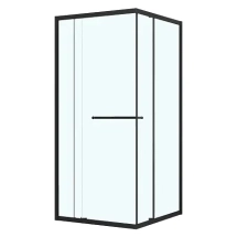 Душевое ограждение Azario MONAKO 1000х1000х1950 сдвижная дверь, прозрачное стекло 6 мм, профиль черный матовый (AZ-L47-100-MB-CL) — Вид устанговки - пристенный, напольный, 90х70х196см