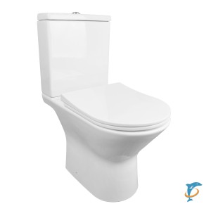 Унитаз напольный Azario Fretta new 370х615х790 безободковый в комплекте с бачком и сиденьем микролифт (AZ-1223B)  (AZ-1223B)