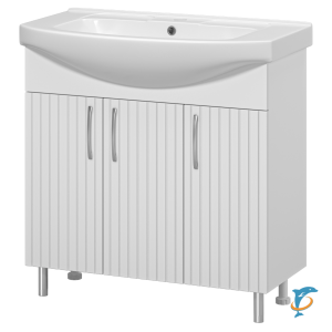 Тумба с раковиной Misty Изео 85 напольная, белая  (Э-Изе01085-021Н + Misty_2050016900113)