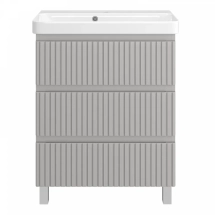 Тумба с раковиной Brevita Victory 70 (серый шелк) — 