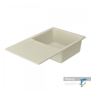 Мойка для кухни из литого мрамора Aquaton Аманда прямоугольная с крылом жемчуг 1A712832AD240  (1A712832AD240)