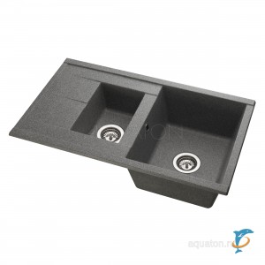Мойка для кухни из литого мрамора Aquaton Делия 87 серый 1A716232DE230 (1A716232DE230)