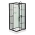 Душевая кабина Loranto 980x980x2040 без крыши, правосторонняя, белое заднее стекло, поддон 14 см, прозрачное стекло 4 мм, профиль черный (CS-3008TM/W-100R)
