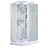 Душевая кабина Loranto 120х80х215 правосторонняя, поддон 13см, белый кирпичный узор, матовое стекло 4мм, профиль хром (CS6612013RFW120) &mdash; 