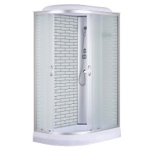 Душевая кабина Loranto 120х80х215 правосторонняя, поддон 13см, белый кирпичный узор, матовое стекло 4мм, профиль хром (CS6612013RFW120) &mdash; 