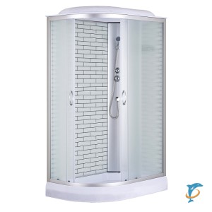 Душевая кабина Loranto 120х80х215 правосторонняя, поддон 13см, белый кирпичный узор, матовое стекло 4мм, профиль хром (CS6612013RFW120)  (CS6612013RFW120)