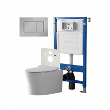 Инсталляция Point Элемент PN45120 + Клавиша Ника хром PN44081C + Унитаз Вега PN41711 — 