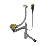 Арматура OMOIKIRI для одночашевых моек с прямоугольным переливом, декоративной решеткой и клапаном-автомат WK — 