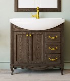 Тумба с раковиной ValenHouse Эллина 80 кальяри, фурнитура золото — 