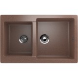 Двухсекционная реверсивная мойка ULGRAN U-505 терракот — 