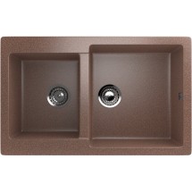 Двухсекционная реверсивная мойка ULGRAN U-505 терракот — 