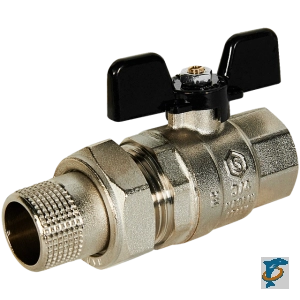 Кран Stout шаровой полнопроходной, ВР/НР, ручка бабочка 3/4, американка  (SVB-0007-200020)