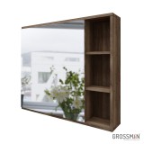 Шкаф-зеркало Grossman ФОРТА-80 см темный дуб галифакс — 