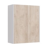 Шкаф Lemark COMBI 60см подвесной, 2-х дверн., цвет: фасад-Дуб кантри,корпус-Белый глянец — 