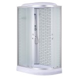 Душевая кабина Loranto 120х80х215 левосторонняя, поддон 13см, белый кирпичный узор, матовое стекло 4мм, профиль хром (CS6612013LFW120) &mdash; 