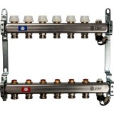 Stout Коллектор из нержавеющей стали без расходомеров, с клапаном вып. воздуха и сливом 6 вых. — 