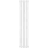 Стальной трубчатый радиатор STOUT TUBE QUADRO 6 секций нижнее центральное подключение QV40-1750-6 CU RAL1T104S9016 (белый муар), STQV4017506CURAL1T104S9016 &mdash; 