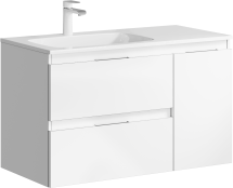 Тумба для комплекта Aqwella Accent 90 подвесная белая, левая — 