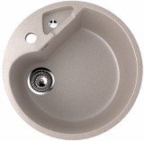 Круглая мойка с дополнительной секцией и отверстием под смеситель ULGRAN U-108 песочный — 