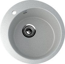 Круглая мойка с отверстием под смеситель ULGRAN U-405 серый — 