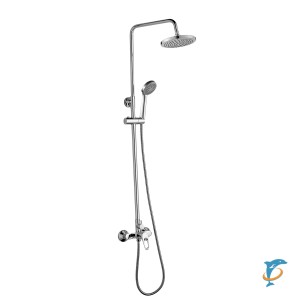 Смеситель DECOROOM DR21070 для душа с регулируемой высотой штанги и верхней душевой лейкой "Тропический дождь" (DR21070)