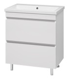 Тумба с раковиной Misty Енисей 70 белая 2 ящика, напольная — 