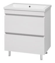 Тумба с раковиной Misty Енисей 70 белая 2 ящика, напольная — 