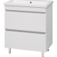 Тумба с раковиной Misty Енисей 70 белая 2 ящика, напольная  (Э-Ени01070-0112Я+Misty_S-UM-COM70/1-w)
