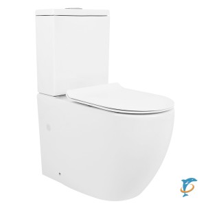 Унитаз напольный Azario CORSA 630x380x830 безободковый со смывным механизмом Geberit, бачком и сиденьем микролифт (AZ-2062S-G)  (AZ-2062S-G)