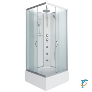 Душевая кабина Niagara NG-1108-14BKTG (900х900х2100-2400) с полкой (11081424BKTG)