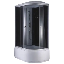 Душевая кабина Loranto 1180x780x2150 левосторонняя, черное заднее стекло, поддон 40 см, тонированное стекло 4 мм, профиль хром матовый (CS-886EATM/B-120) — 