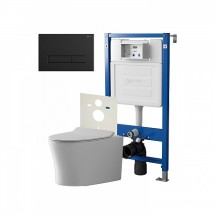 Инсталляция Point Элемент PN45120 + Клавиша Меркурий черн мат PN44831BM + Унитаз Вега PN41711 — 