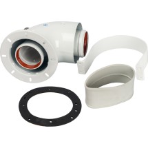 Элемент дымохода STOUT  D60/100 коаксиальный отвод для котла 90°(совместимый с Bosch Buderus) — 