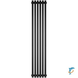 Стальной трубчатый радиатор STOUT TUBE QUADRO 6 секций боковое подключение QV40-1750-6 RAL1T103S9005 (черный матовый муар), STQV4017506RAL1T103S9005  (STQV4017506RAL1T103S9005)