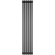 Стальной трубчатый радиатор STOUT TUBE QUADRO 6 секций боковое подключение QV40-1750-6 RAL1T103S9005 (черный матовый муар), STQV4017506RAL1T103S9005  (STQV4017506RAL1T103S9005)