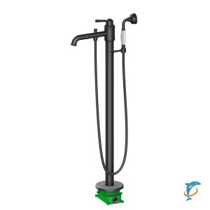 Смеситель напольный для ванны с душем Timo Arisa 5300/03Y-CR черный  (5300/03Y-CR)