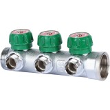 STOUT Коллектор регулирующий 1&quot;, 3 отвода 1/2&quot; плоское уплотнение — 