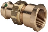 Разъёмное соединение d18x3/4 с переходом на внутреннюю резьбу под пресс Viega с плоским уплотнением, бронза, модель 2262  &mdash; 