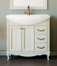 Тумба с раковиной ValenHouse Эллина 80 слоновая кость, фурнитура бронза — 