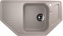 Угловая односекционная мойка с отверстием под смеситель ULGRAN U-109 песочный — 