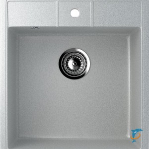 Односекционная мойка с отверстием под смеситель ULGRAN U-406 серый  (U-406-310)