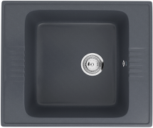 Односекционная мойка с отверстием под смеситель ULGRAN U-204 антрацит — 