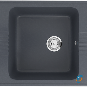 Односекционная мойка с отверстием под смеситель ULGRAN U-204 антрацит  (U-204-343)