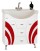 Тумба с раковиной Misty Каролина 80 красная витраж