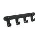 Планка 4 крючка Fixsen Practica FX-805B-4 чёрная  (FX-805B-4)