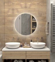 Зеркало Misty Аламак d64.5 сенсорное, LED холодная подсветка с подогревом — 